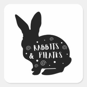 Rabbits & Pilates Square Sticker