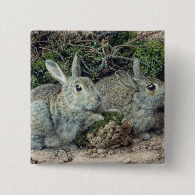 Rabbits Pinback Button (Front)