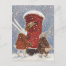 Rabbits posting their Christmas letter