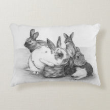 Rabbits, Rabbits and More Rabbits Pillow