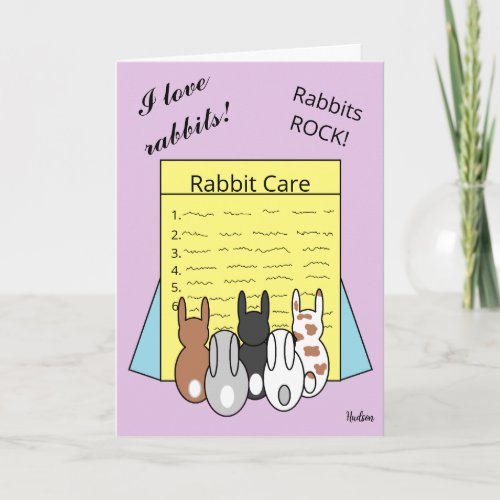 Rabbits Readding About Rabbit Care Card