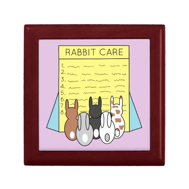 Rabbits Reading About Rabbit Care  Gift Box (Front)