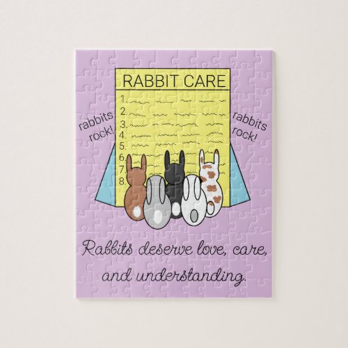 Rabbits Reading About Rabbit Care Jigsaw Puzzle