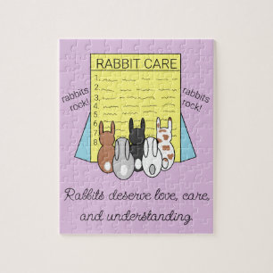 Rabbits Reading About Rabbit Care Jigsaw Puzzle