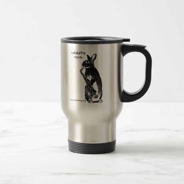 Rabbits Rock! Travel Mug (Right)