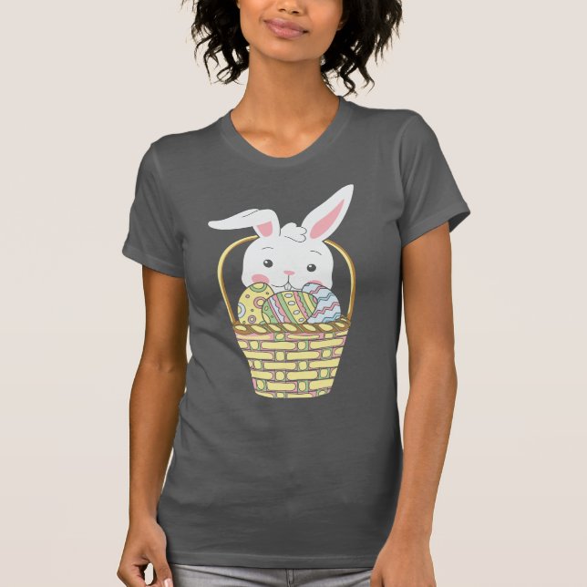 Rabbits T Shirt Design Easter Clothing (Front)