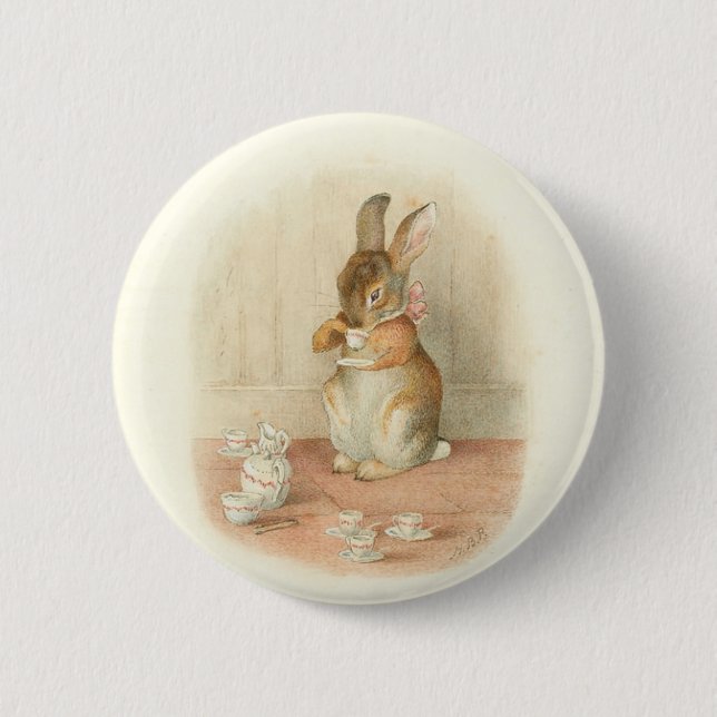 Rabbit's Tea Party Button (Front)