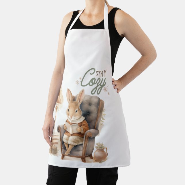 Rabbits Vintage Stay Cozy Apron (Insitu)
