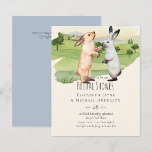 Rabbits Wedding Couple Country Garden