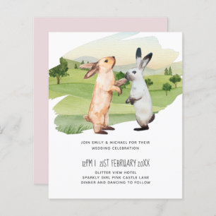 Rabbits Wedding Couple Country Garden