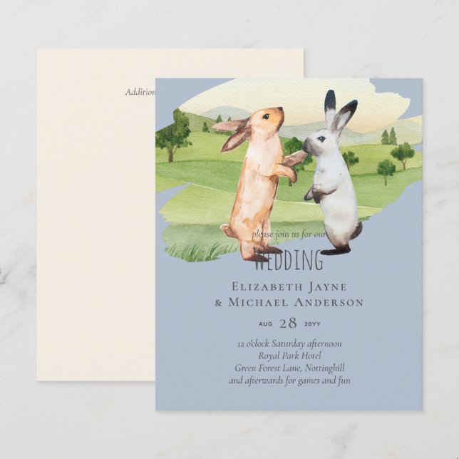 Rabbits Wedding Couple Country Garden (Front/Back)
