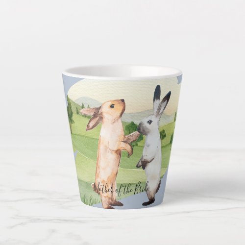 Rabbits Wedding Couple Country Garden Latte Mug