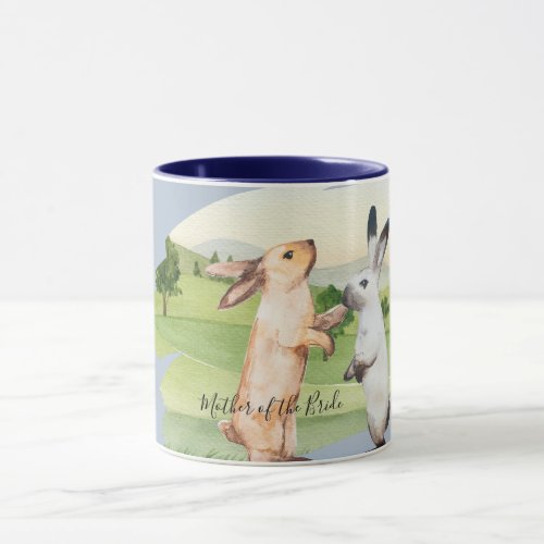 Rabbits Wedding Couple Country Garden Mug