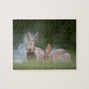 Rabbits Wildlife Photo Jigsaw Puzzle
