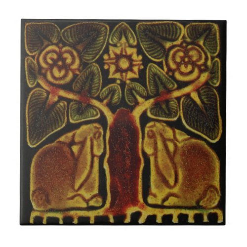 Rabbits William De Morgan Ceramic Tile