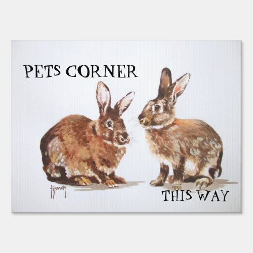 Rabbits Yard Sign