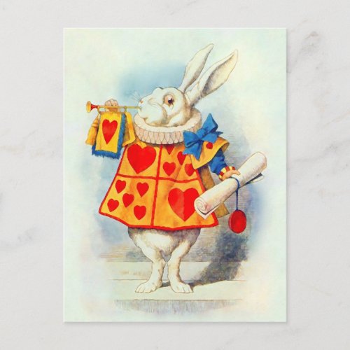 Rabbitt Alice Wonderland  Postcard  Invitation