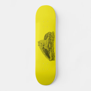Rabe mit Wolf schwarz gelb Design Skateboard Deck
