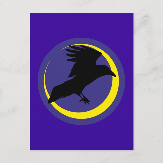 Rabe Mond Halbmond raven moon crescent Postcard (Front)