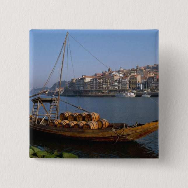 Rabelo Boats, Porto, Portugal Button (Front)