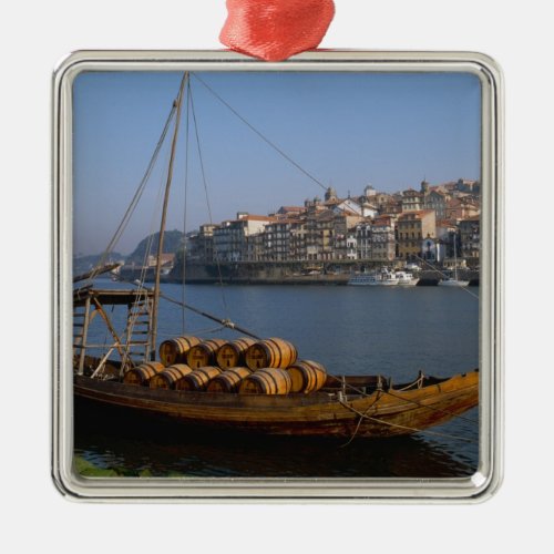 Rabelo Boats Porto Portugal Metal Ornament
