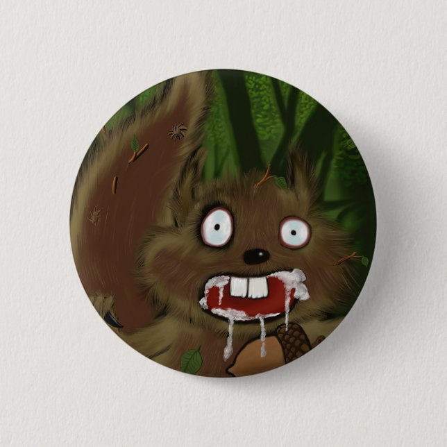 Rabid Squirrel Pinback Button (Front)