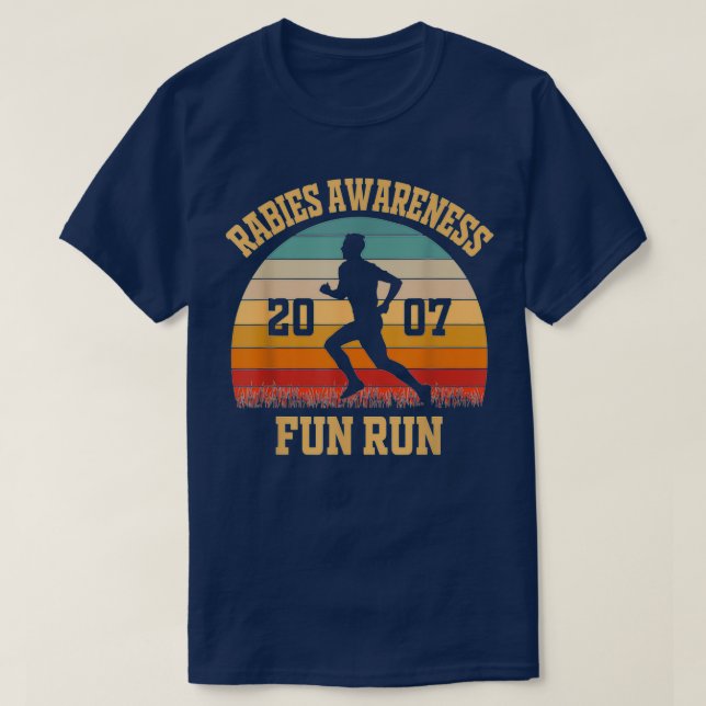 Rabies Awareness Fun Run Funny TV Comedy Running T-Shirt (Design Front)