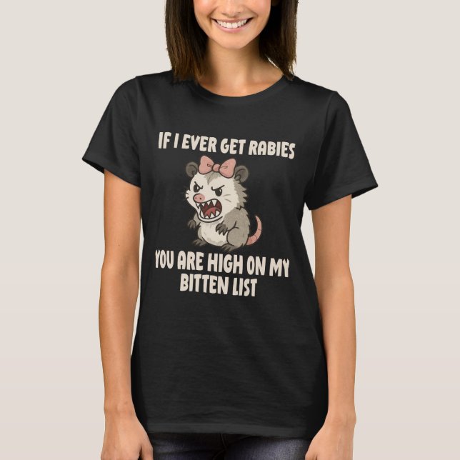 Rabies Opossum Funny T-Shirt (Front)