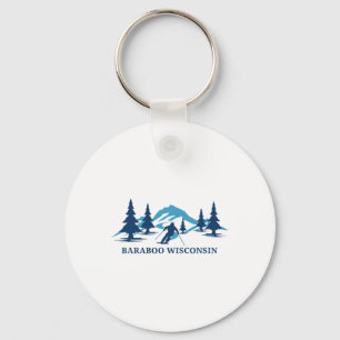 Raboo Wisconsin Ski Resort Skiing Skier Keychain