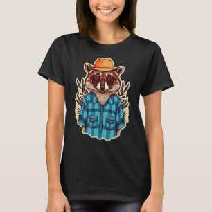 Raccon Wearing A Hat And Glasses Cute Raccoon T-Shirt