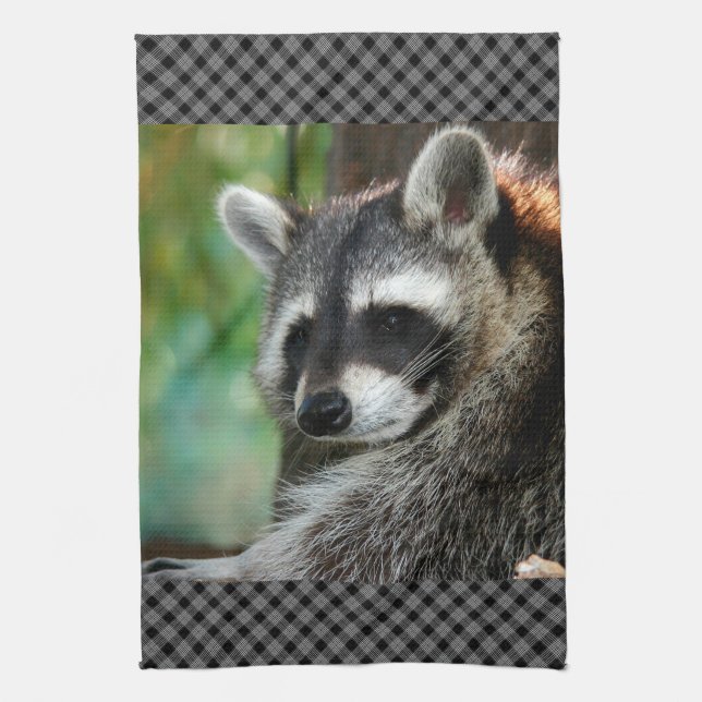 Raccoon 001 kitchen towel (Vertical)