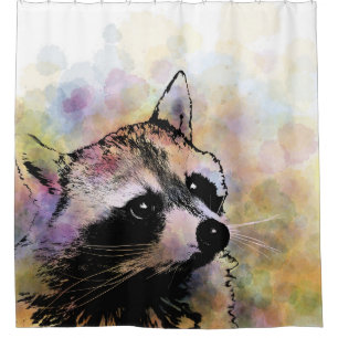 raccoon 23 shower curtain