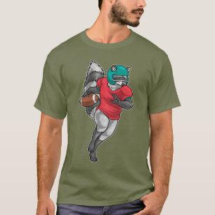 Raccoon American Football Sports T-Shirt