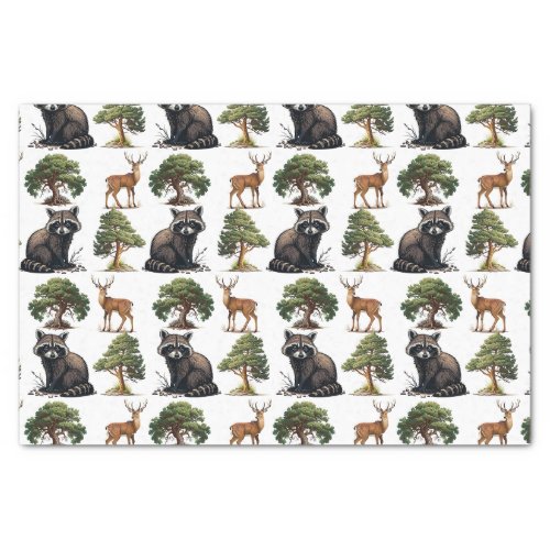Raccoon and Deer Woodland Tissue Paper