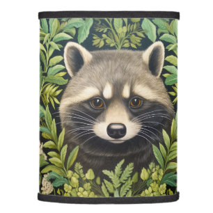 Raccoon and foliage art nouveau style lamp shade
