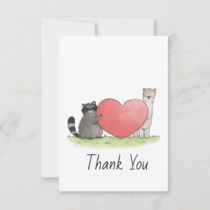 Raccoon and Llama Thank You Card