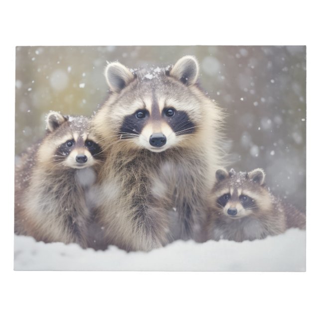 Raccoon Animal Family Wandering Nature  Notepad (Front)