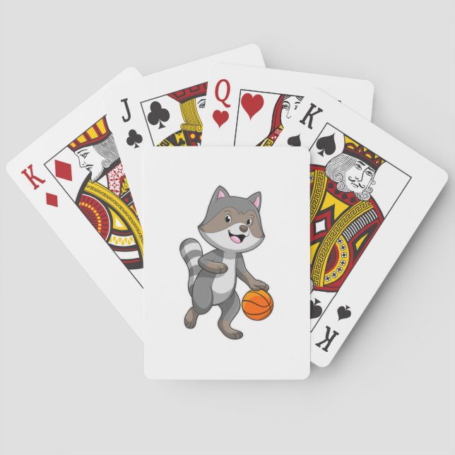 Raccoon as Basketball player with Basketball Poker Cards (Back)