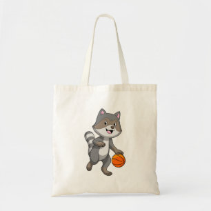 Raccoon as Basketball player with Basketball Tote Bag