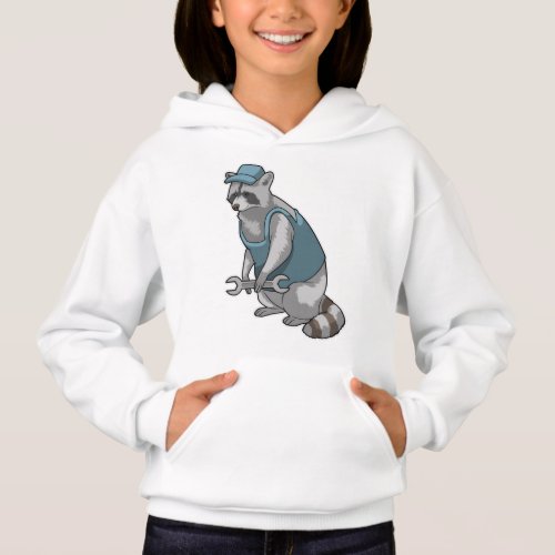 Raccoon as Craftsman with Wrench Hoodie