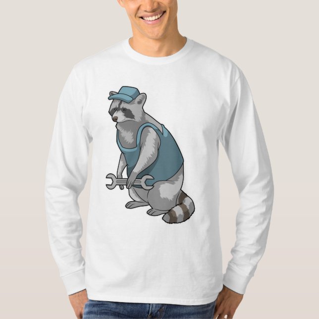 Raccoon as Craftsman with Wrench T-Shirt (Front)