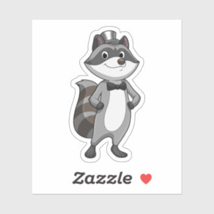 Raccoon as Groom with Tie Sticker