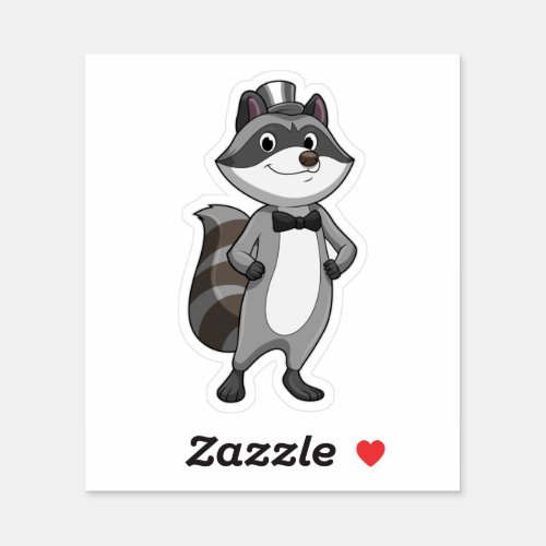 Raccoon as Groom with Tie Sticker