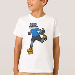 Raccoon as Skater with Inline skates T-Shirt