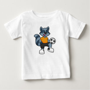 Raccoon as Soccer player with Soccer ball Baby T-Shirt