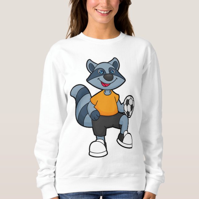 Raccoon as Soccer player with Soccer ball Sweatshirt (Front)