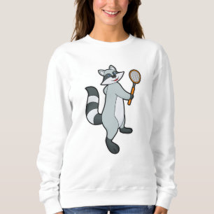 Raccoon as Tennis player with Tennis racket Sweatshirt