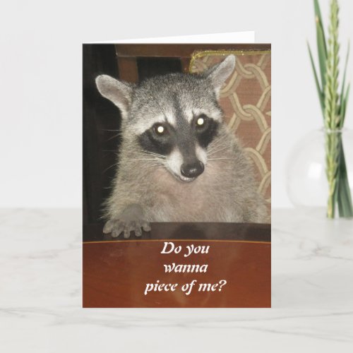 Raccoon At A Tabel Greeting Card