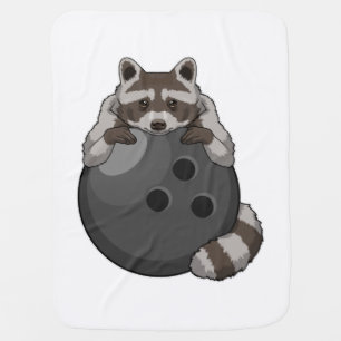 Raccoon at Bowling with Bowling ball Baby Blanket