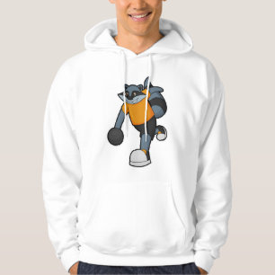 Raccoon at Bowling with Bowling ball Hoodie